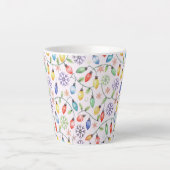 Pattern Retro Christmas Lights Latte Mok (Voorkant)