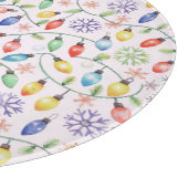 Pattern Retro Christmas Lights Snijplank (Hoek)