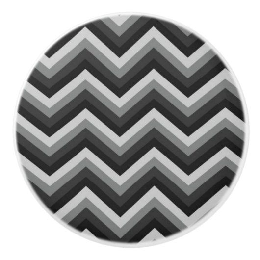 Pattern Retro Zig Zag Chevron Keramische Knop (Voorkant)