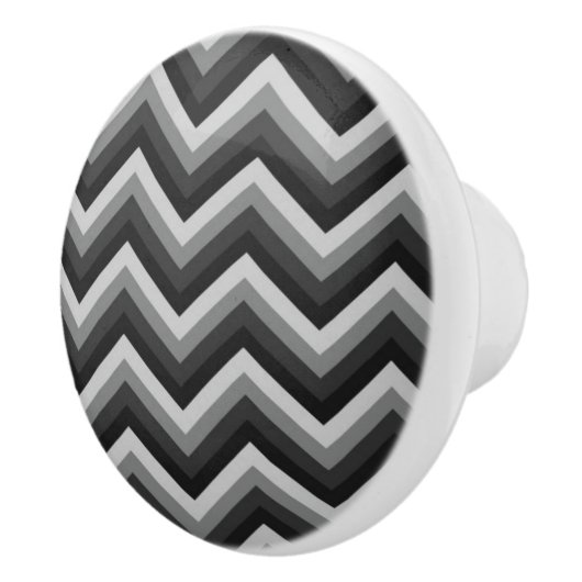 Pattern Retro Zig Zag Chevron Keramische Knop (Rechts)
