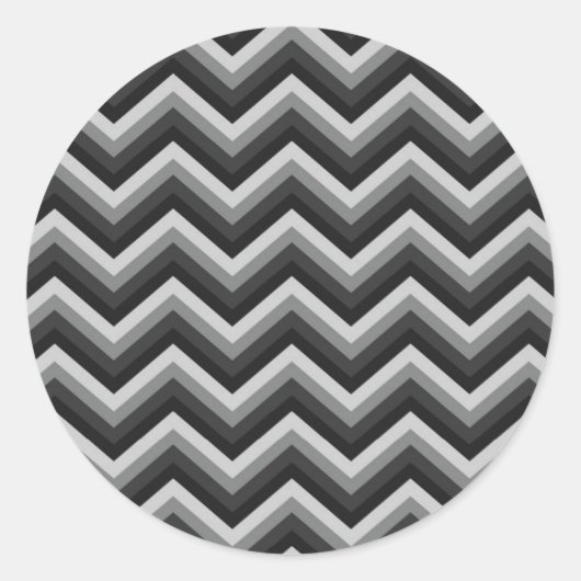 Pattern Retro Zig Zag Chevron Ronde Sticker (Voorkant)