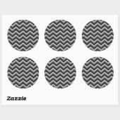 Pattern Retro Zig Zag Chevron Ronde Sticker (Vel)