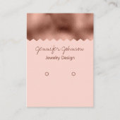 Pattern Roos Gold Foil Earring Holder Display Card Visitekaartje (Voorkant)