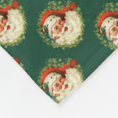 Pattern Santa Claus Pine Wreath Fleece Deken (Hoek)