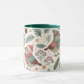 Pattern Scandinavian Christmas Birds Mok (Midden)
