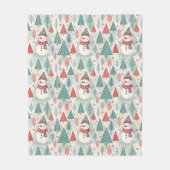 Pattern Scandinavian Snowman Fleece Deken (Voorkant)