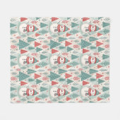 Pattern Scandinavian Snowman Fleece Deken (Voorkant (Horizontaal))