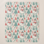 Pattern Scandinavian Snowman Sherpa Deken (Voorkant)