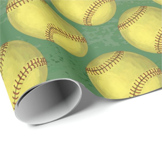 Pattern Softball Cadeaupapier (Rol Hoek)