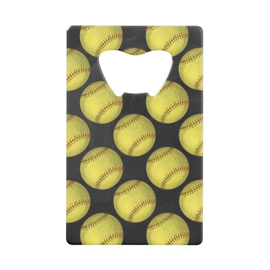 Pattern Softball Creditkaart Flessenopener (Voorkant)