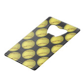 Pattern Softball Creditkaart Flessenopener (Voorkant Gekanteld)