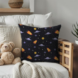 Pattern space lavender orange black kussen