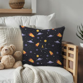 Pattern space lavender orange black monogram kussen