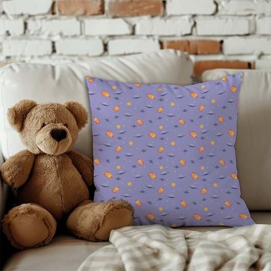 Pattern space lavender orange lavender kussen