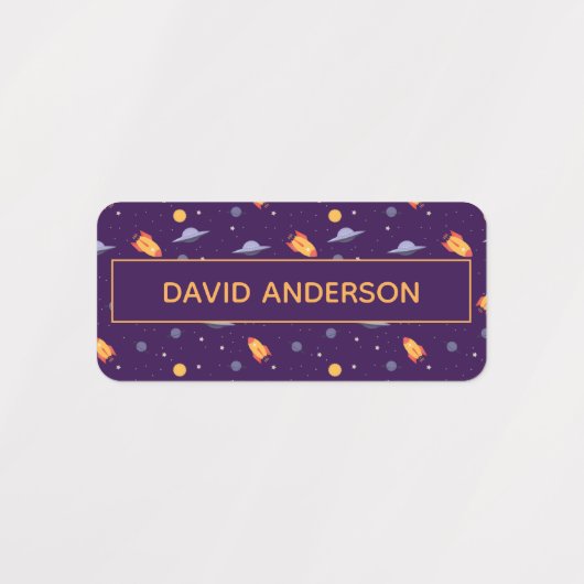 Pattern space ufo orange purple labels (Design 1)