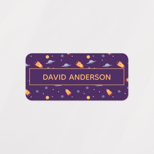 Pattern space ufo orange purple labels (Design 2)