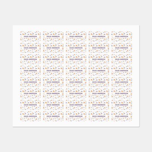 Pattern space ufo orange purple white labels (Vel)