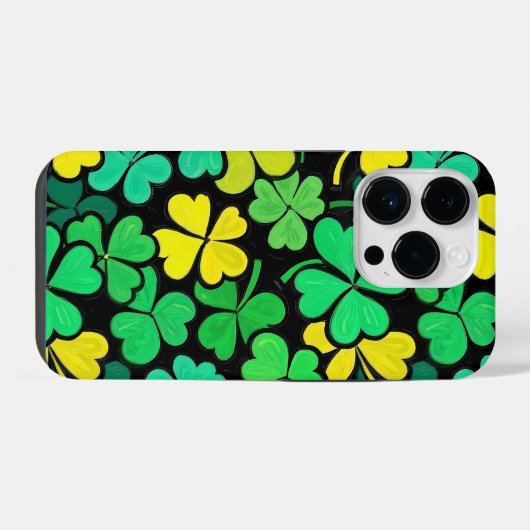 Pattern St. Patrick's Day Clovers  iPhone Hoesje (Achterkant horizontaal)
