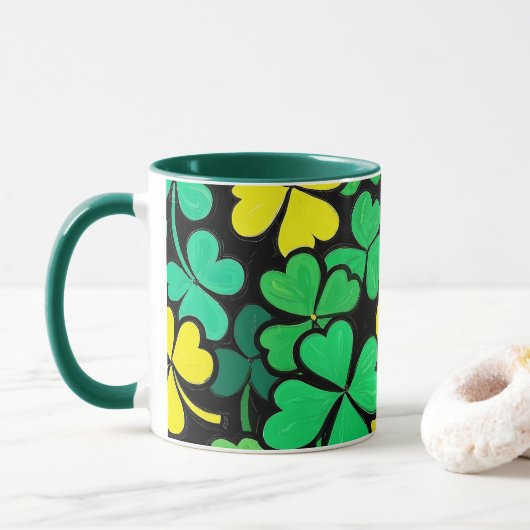 Pattern St. Patrick's Day Clovers Mok (Met donut)