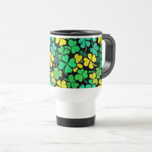 Pattern St. Patrick's Day Clovers Reisbeker (Voorkant rechts)