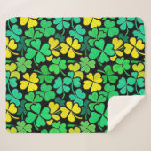 Pattern St. Patrick's Day Clovers Sherpa Deken (Voorkant (horizontaal))