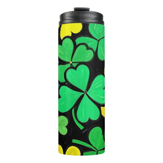 Pattern St. Patrick's Day Clovers Thermosbeker (Voorkant)