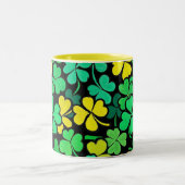 Pattern St. Patrick's Day Clovers Tweekleurige Koffiemok (Center)
