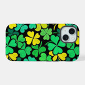 Pattern St. Patrick's Day Clowers iPhone 15 Case (Achterkant horizontaal)