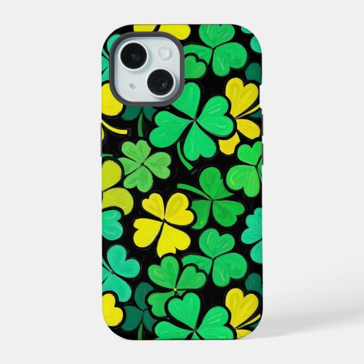 Pattern St. Patrick's Day Clowers iPhone 15 Case (Achterkant)