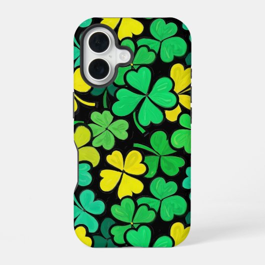 Pattern St. Patrick's Day Clowers iPhone 16 Hoesje (Achterkant)