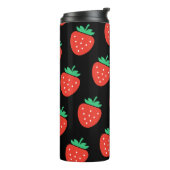 pattern strawberries black thermosbeker (Gedraaid links)