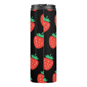 pattern strawberries black thermosbeker (Achterkant)