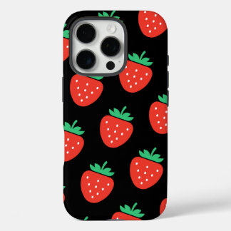 pattern strawberries iPhone 16 pro hoesje
