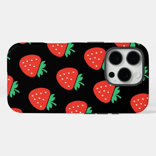 pattern strawberries Case-Mate iPhone case (Achterkant (horizontaal))