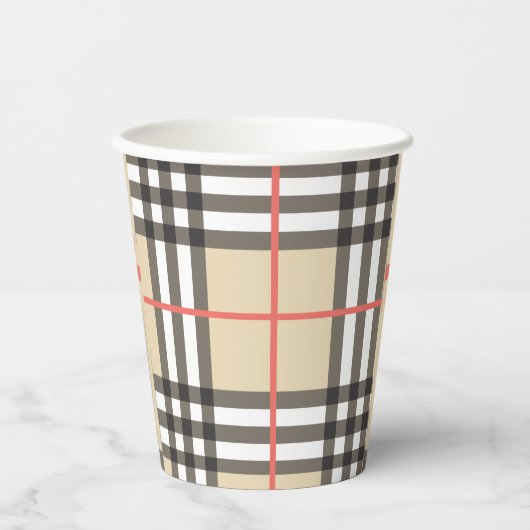 Pattern Stylish Scottish Geometric Mode Papieren Bekers (Voorkant)