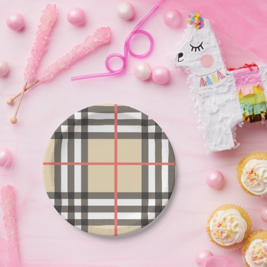 Pattern Stylish Scottish Geometric Mode Papieren Bordje (Feest)