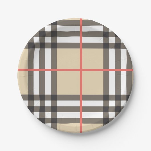 Pattern Stylish Scottish Geometric Mode Papieren Bordje (Voorkant)