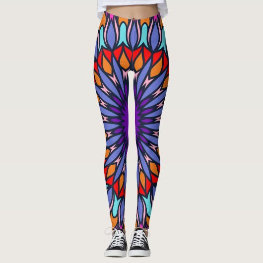 Pattern Summer Mode Colorful  Trendy Leggings (Voorkant)