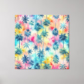 Pattern Tie Dye Palms Canvas Afdruk (Voorkant)