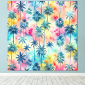 Pattern Tie Dye Palms Canvas Afdruk (Insitu (Houten vloer))