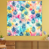 Pattern Tie Dye Palms Canvas Afdruk (Insitu (Woonkamer))