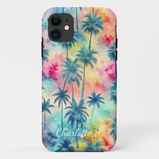 Pattern Tie Dye Palms Custon Case-Mate iPhone Case (Achterkant)