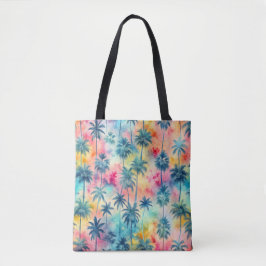 Pattern Tie Dye Palms Tote Bag