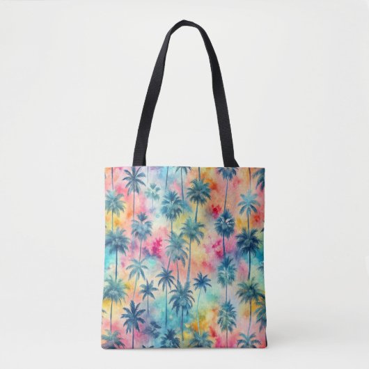 Pattern Tie Dye Palms Tote Bag (Voorkant)