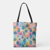 Pattern Tie Dye Palms Tote Bag (Achterkant)