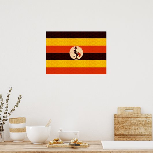  Pattern Ugandan Flag Poster (Keuken)