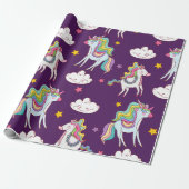 Pattern Unicorn Funny Magic Horse Cadeaupapier (Uitgerold)
