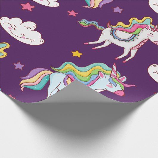 Pattern Unicorn Funny Magic Horse Cadeaupapier (Hoek)