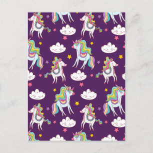 Pattern Unicorn Funny Magic Horse Feestdagenkaart