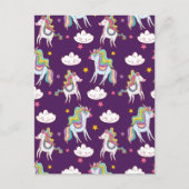Pattern Unicorn Funny Magic Horse Feestdagenkaart (Voorkant)